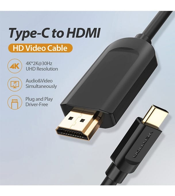 Buy VENTION CGUBH Type-C to HDMI Cable 2M Black Online