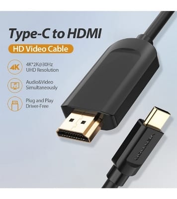 Buy VENTION CGUBH Type-C to HDMI Cable 2M Black Online