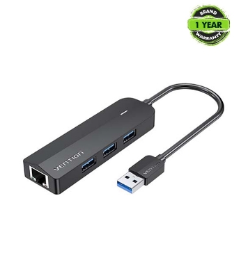 Buy VENTION CHNBB 3-Port USB 3.0 Hub With Gigabit Ethernet Adapter 0.15M Black Online