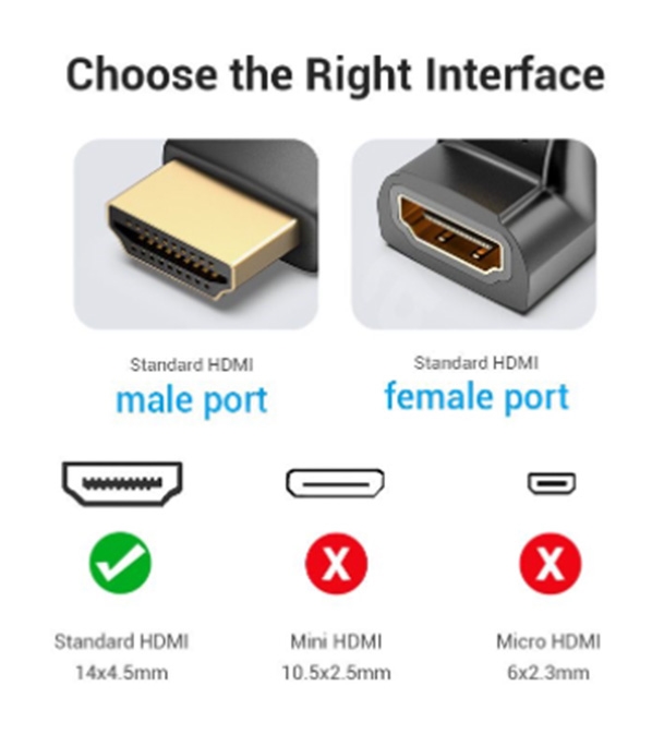 Buy VENTION HDMI 270 Degree Male To Female Adapter Black Online