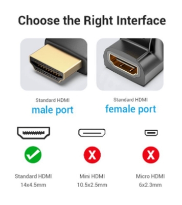 Buy VENTION HDMI 270 Degree Male To Female Adapter Black Online