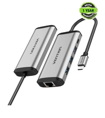 Buy VENTION TGDHB Type-C to USB 3.0*3/Gigabit Ethernet/PD Hub 0.15M Gray Metal Type Online