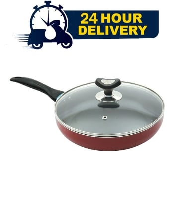 Picture of Topper Nonstick Glamour Fry Pan With Lid Red 22 Cm