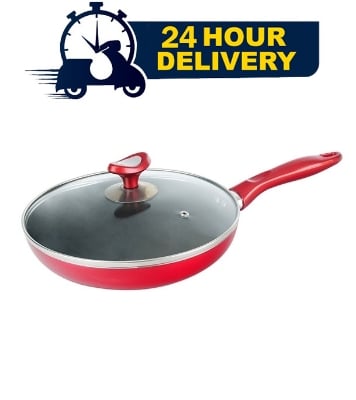 Picture of Topper Nonstick Elegant Fry Pan With Lid Red 24 Cm