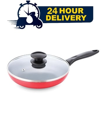 Picture of Topper Nonstick Fry Pan With Lid Red 22 Cm
