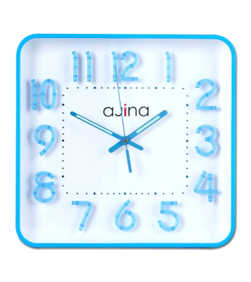 Picture of Ajina Maple Digit Square Wall Clock - Blue