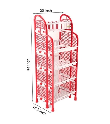 Buy Queen Kitchen Rack 5 Step-Red & White TEL at Best Price In