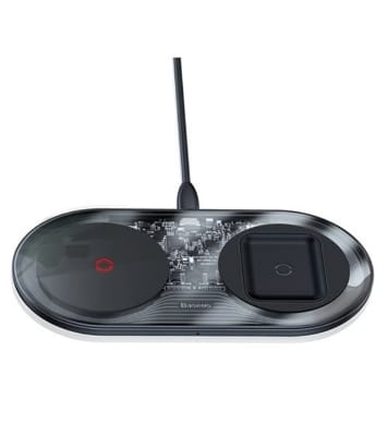 Picture of Baseus Simple 2-in-1 Turbo Edition 24W QI Wireless 12V Charger with Adapter Black 
