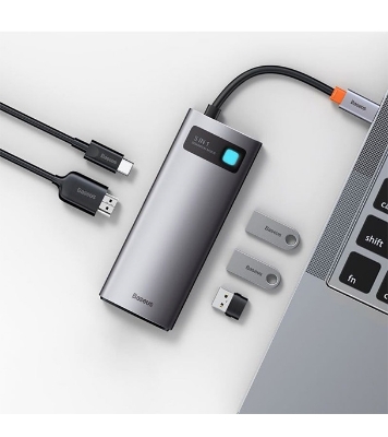 Picture of Baseus Metal Gleam Series 5-in-1 Multifunctional Type-C HUB Docking Station Gray