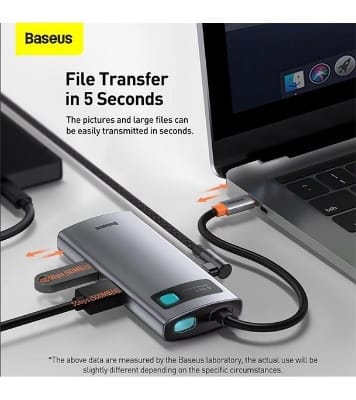 Picture of Baseus Metal Gleam Series 4-in-1 Multifunctional Type-C HUB Docking Station Gray