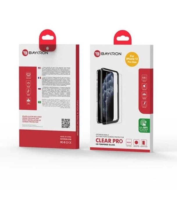 Picture of Baykron OT-IP12-6.7-2D Antibacterial Clear Temperd Glass NEW iphone 12 Pro Max 20-005001