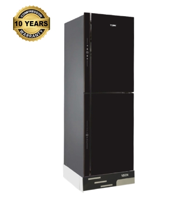 VISION Glass Door Refrigerator RE-280 Liter Black Top Mount Buy VISION Glass Door Refrigerator RE-280 Liter Black Top Mount at Best Price In Bangladesh