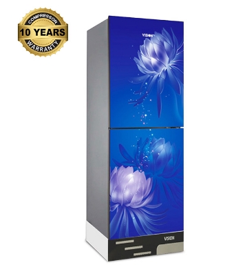 Buy VISION Glass Door Refrigerator RE-252 Liter Digital Blue Lily Bottom Mount at Best Price In Bangladesh