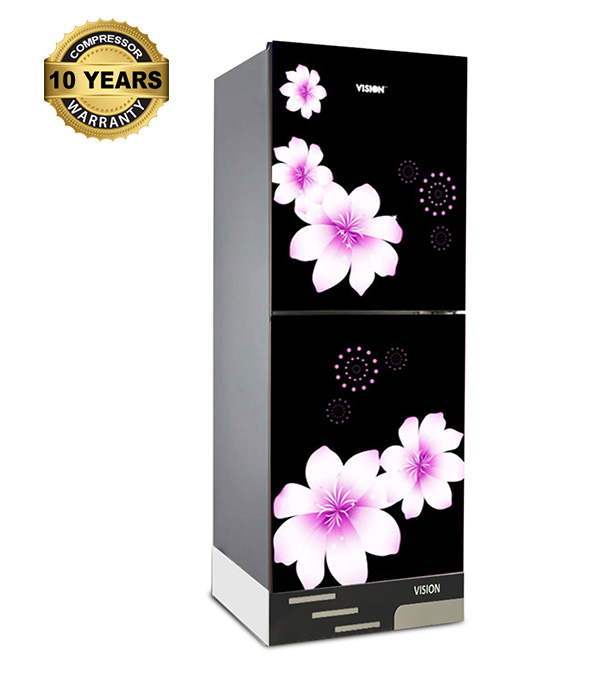 Buy VISION Glass Door Refrigerator RE-200 Liter Mirror White Purple Top Mount at Best Price In Bangladesh