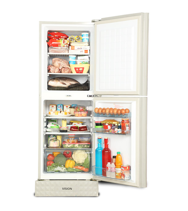 Buy VISION Glass Door Refrigerator RE-200 Liter Mirror White Purple Top Mount at Best Price In Bangladesh