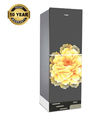 Buy VISION Glass Door Refrigerator RE-200L Mirror Blooming Flower Top Mount at Best Price In Bangladesh