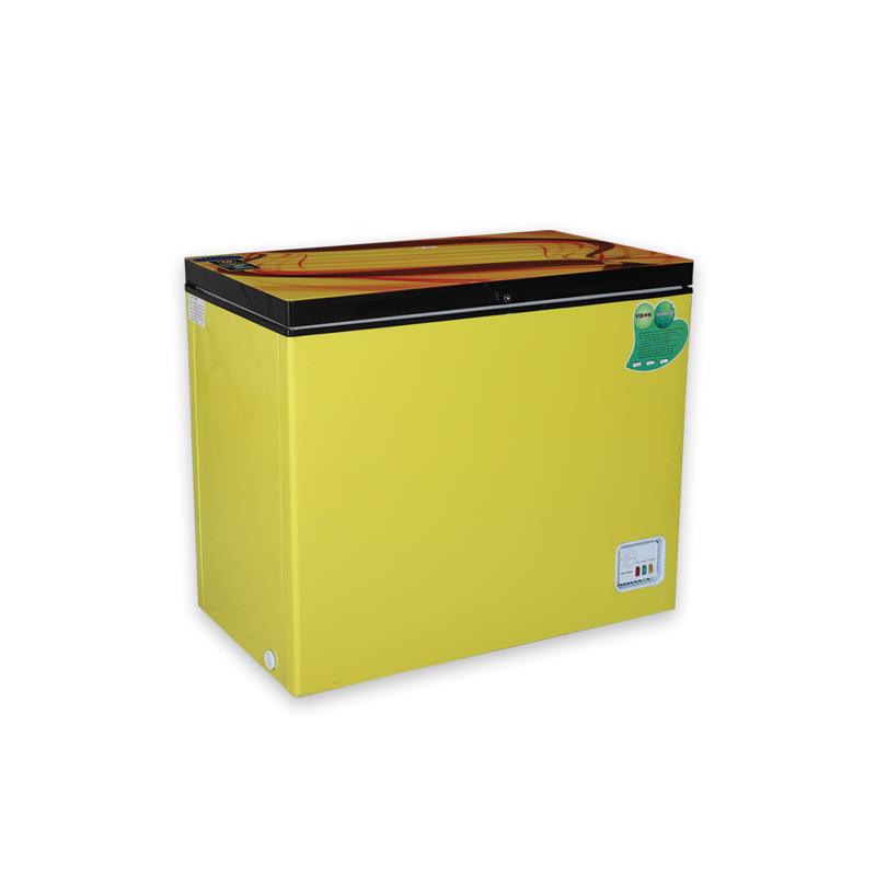 VISION 150 Liter Glass Door Deep Fridge VIS-150 Orange Ribbon