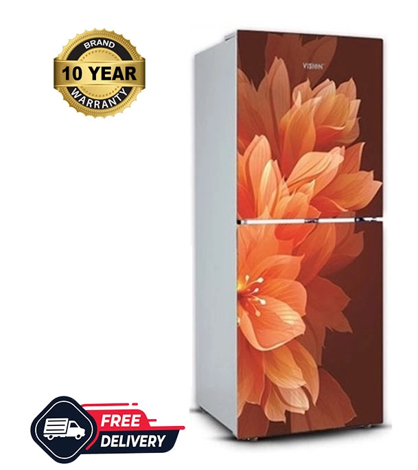 Picture of VISION Glass Door Refrigerator RE-240L Lily Orange Top Mount  Picture of VISION Glass Door Refrigerator RE-240L Lily Orange Top Mount