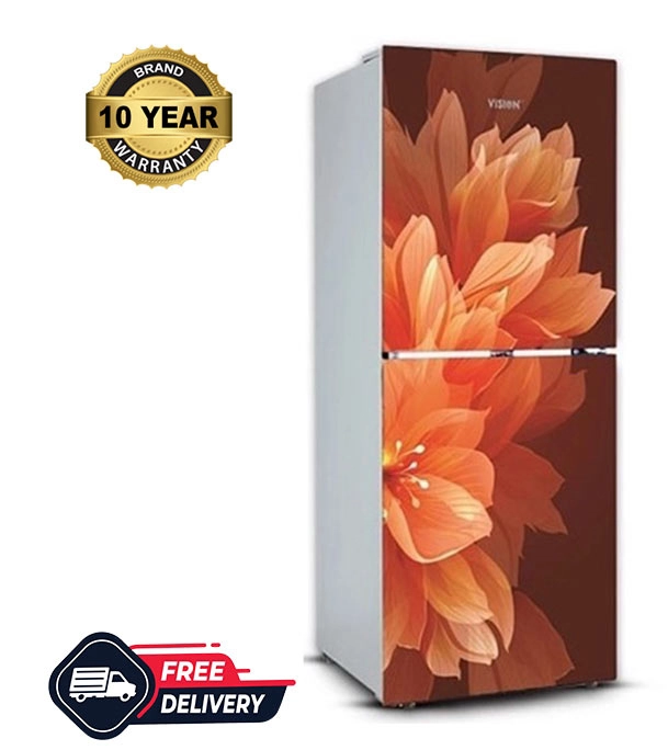 Picture of VISION Glass Door Refrigerator RE-222 Litre Lily Orange Top Mount 