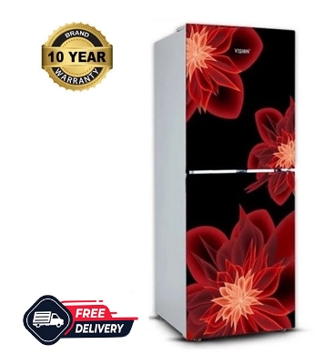 Picture of VISION Glass Door Bottom Mount Refrigerator RE-196L Dahlia Red 