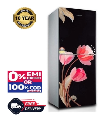 Picture of VISION Glass Door Refrigerator Top Mount RE-180L Pink Tulip Black Picture of VISION Glass Door Refrigerator Top Mount RE-180L Pink Tulip Black
