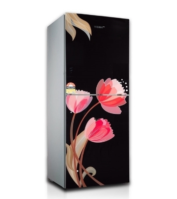 Picture of VISION Glass Door Refrigerator Top Mount RE-150L Pink Tulip Black Picture of VISION Glass Door Refrigerator Top Mount RE-150L Pink Tulip Black