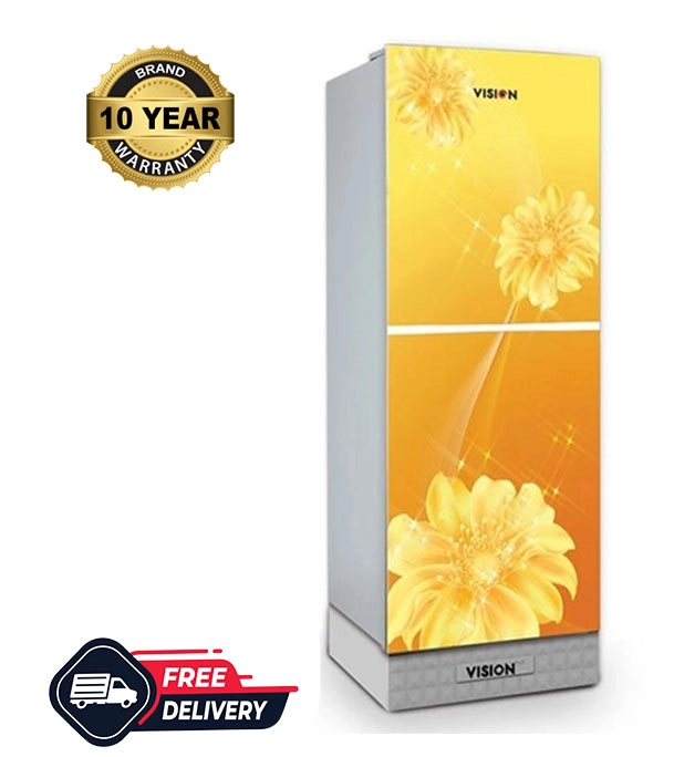 Picture of VISION Glass Door Refrigerator Top Mount RE-180L Golden Juhua Flower  Picture of VISION Glass Door Refrigerator Top Mount RE-180L Golden Juhua Flower
