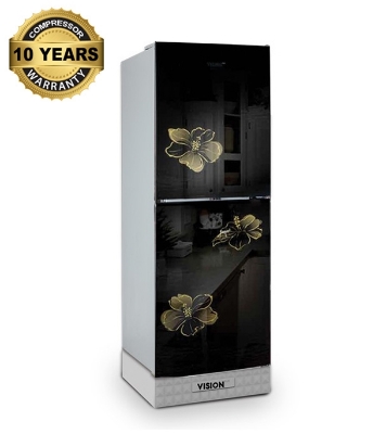 Picture of VISION Glass Door Top Mount Refrigerator RE-200 Liter Mirror Lotus  Picture of VISION Glass Door Top Mount Refrigerator RE-200 Liter Mirror Lotus