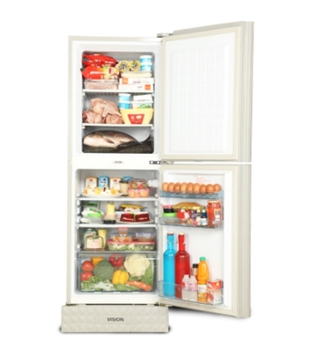 Picture of VISION Glass Door Top Mount Refrigerator RE-200 Liter Mirror Lotus  Picture of VISION Glass Door Top Mount Refrigerator RE-200 Liter Mirror Lotus