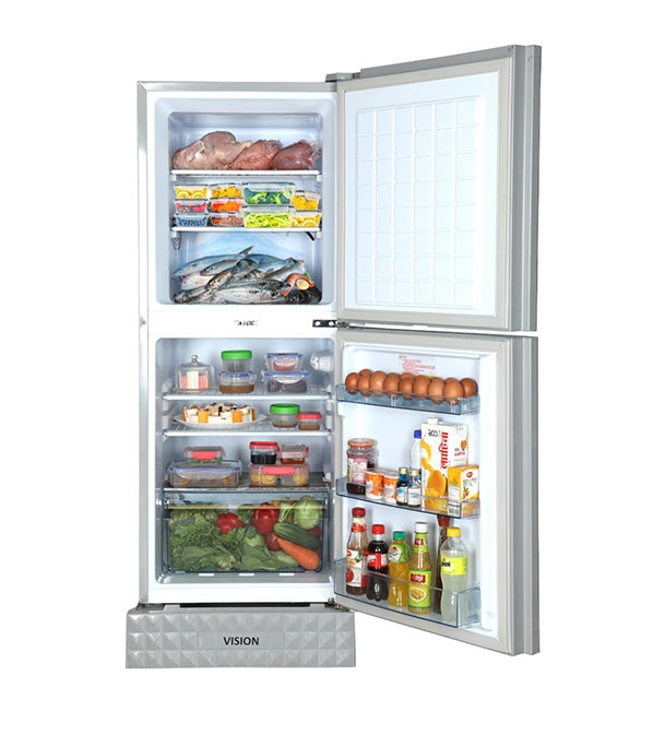 VISION Glass Door Top Mount Refrigerator RE-180 Liter Lotus Black Diamond VISION Glass Door Top Mount Refrigerator RE-180 Liter Lotus Black Diamond