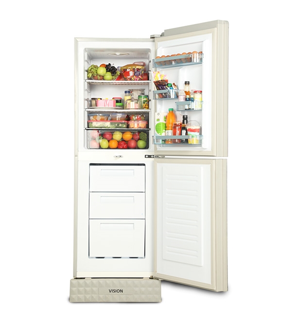 Picture of VISION Glass Door Bottom Mount Refrigerator RE-160 Liter Lotus Flower Picture of VISION Glass Door Bottom Mount Refrigerator RE-160 Liter Lotus Flower