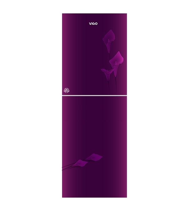 Picture of ViGO 222 Litre Purple Lily Flower Refrigerator