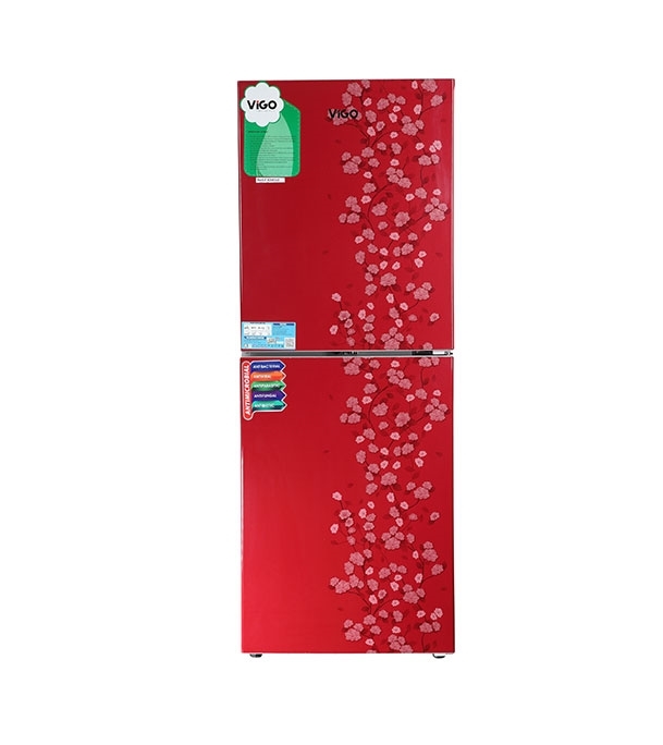 Picture of ViGO Refrigerator RE 222 L Red Flower Top Mount Picture of ViGO Refrigerator RE 222 L Red Flower Top Mount