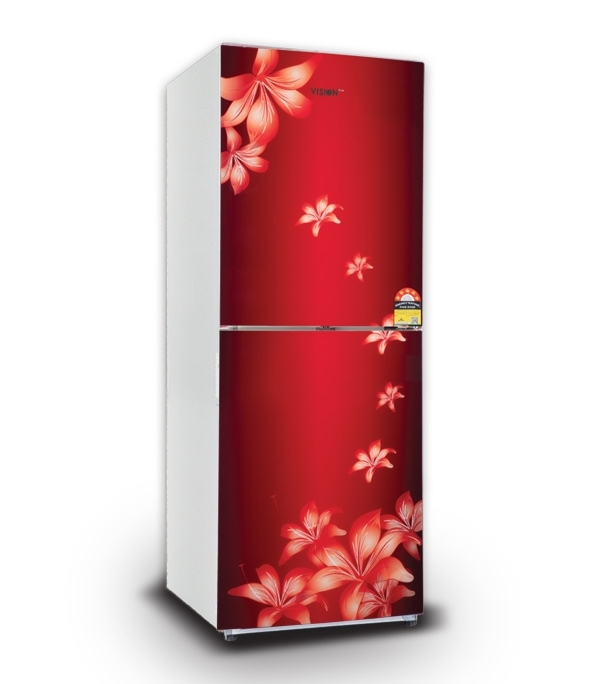 Picture of Vision Glass Door Top Mount Refrigerator Re-238 Liter Lily Flower  Maroon