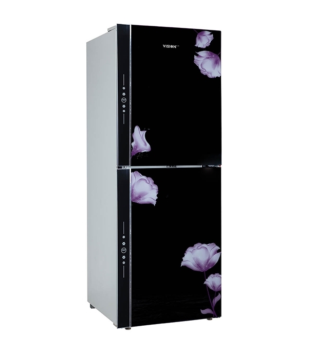 Picture of VISION Glass Door Refrigerator RE-305L Mirror Purple Flower Top Mount