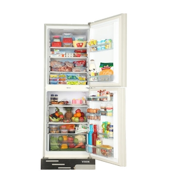 Picture of VISION Glass Door Refrigerator RE-305L Mirror Purple Flower Top Mount