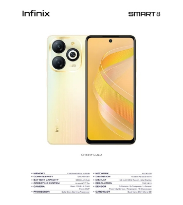Buy Infinix Smart 8 with 4GB RAM and 64GB ROM at Best Price In Bangladesh