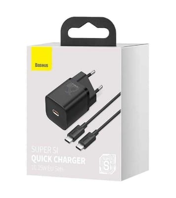Baseus Super Si Quick Charger 1C 25W EU Sets Black