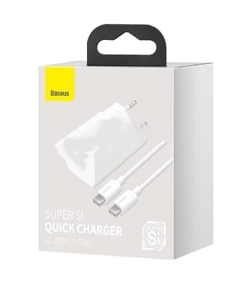 Baseus Super Si Quick Charger 1C 25W EU Sets White