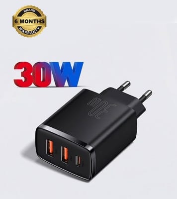 Baseus Compact Quick Charger 2U+C 30W EU Black