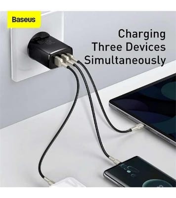 Baseus Compact Quick Charger 2U+C 30W EU Black