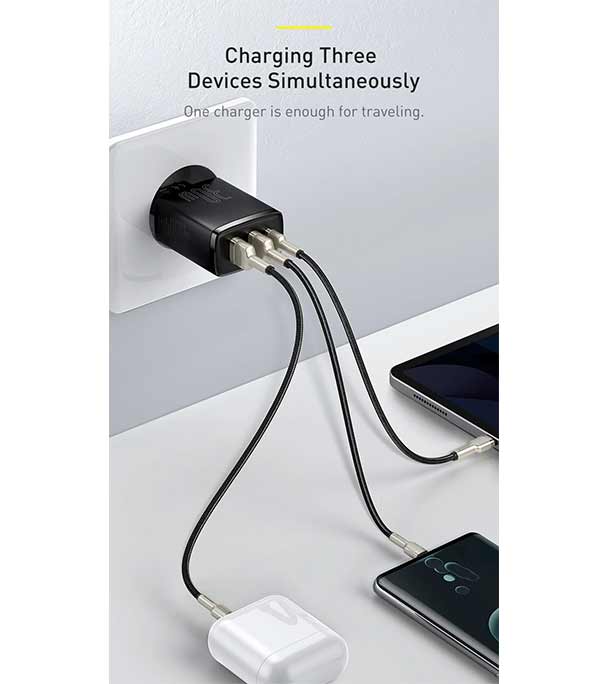 Baseus Compact Quick Charger 2U+C 30W EU Black