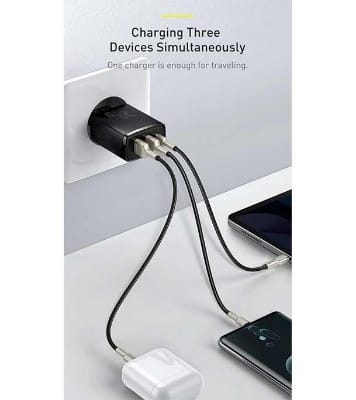 Baseus Compact Quick Charger 2U+C 30W EU Black