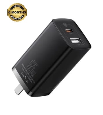 Baseus GaN2 lite Fast Charger C+U 65W CN (SUPER VOOC) Black