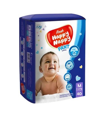 Picture of Happy Nappy Pant Diapers M Size (7-12Kg) 40 pcs