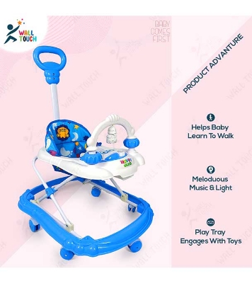 Picture of Baby Walker with Adjustable Height and Musical Toy Bar Rattles and Toys Ultra Soft Seat-Activity Walker for Kids (walker_happy_938544_bw)