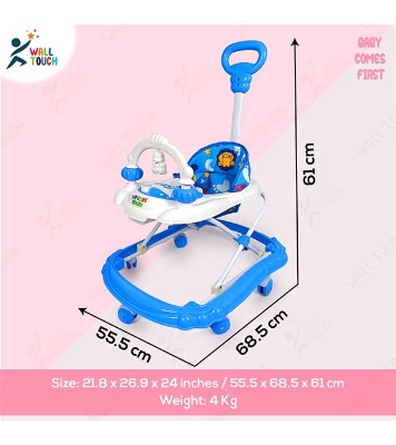 Picture of Baby Walker with Adjustable Height and Musical Toy Bar Rattles and Toys Ultra Soft Seat-Activity Walker for Kids (walker_happy_938544_bw)