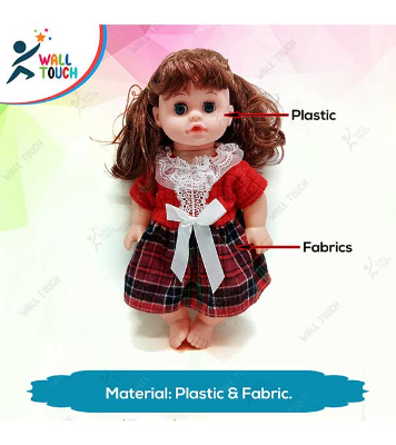 Picture of Cute Baby Girl Shape Doll with Bed, Spoons, Wok, Feeder & Potty Commode Best Gift For Children & Kids (doll_bed_k007)