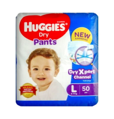 Picture of Huggies Dry Pants L Size (9-14 kg) 50 pcs (Regular)