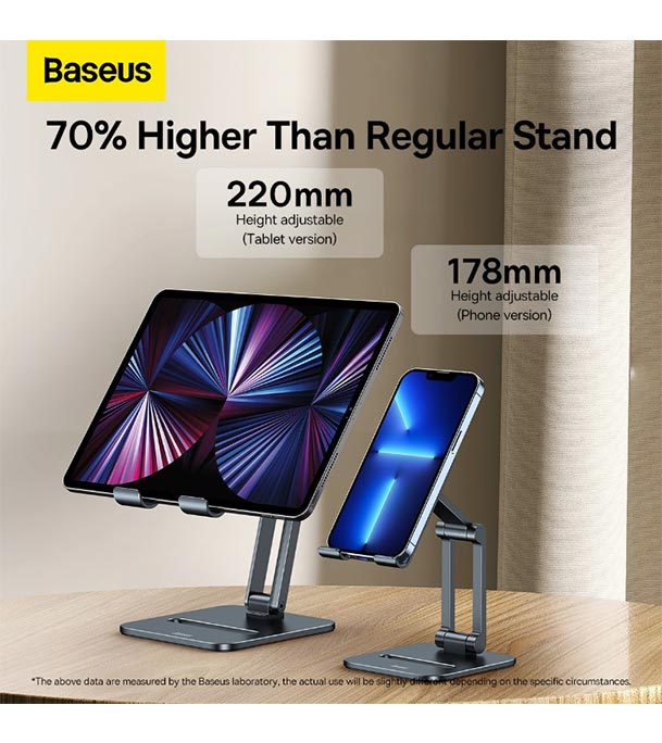 Baseus Desktop Biaxial Foldable Metal Stand (for Phones) Grey 